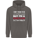 I Don't Mean to Be a Rugby Player Funny Mens 80% Cotton Hoodie Charcoal