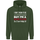 I Don't Mean to Be a Rugby Player Funny Mens 80% Cotton Hoodie Forest Green