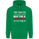 I Don't Mean to Be a Rugby Player Funny Mens 80% Cotton Hoodie Irish Green