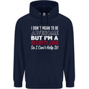 I Don't Mean to Be a Rugby Player Funny Mens 80% Cotton Hoodie Navy Blue