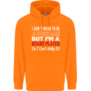 I Don't Mean to Be a Rugby Player Funny Mens 80% Cotton Hoodie Orange
