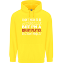 I Don't Mean to Be a Rugby Player Funny Mens 80% Cotton Hoodie Yellow