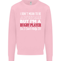 I Don't Mean to Be a Rugby Player Funny Mens Sweatshirt Jumper Light Pink