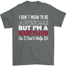 I Don't Mean to Be a Rugby Player Funny Mens T-Shirt Cotton Gildan Charcoal