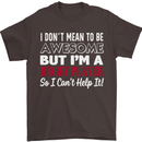 I Don't Mean to Be a Rugby Player Funny Mens T-Shirt Cotton Gildan Dark Chocolate
