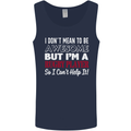 I Don't Mean to Be a Rugby Player Funny Mens Vest Tank Top Navy Blue