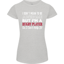 I Don't Mean to Be a Rugby Player Funny Womens Petite Cut T-Shirt Sports Grey