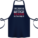 I Don't Mean to Be but I Play Tennis Player Cotton Apron 100% Organic Navy Blue