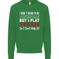 I Don't Mean to Be but I Play Tennis Player Kids Sweatshirt Jumper Irish Green