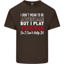 I Don't Mean to Be but I Play Tennis Player Kids T-Shirt Childrens Chocolate