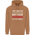 I Don't Mean to Be but I Play Tennis Player Mens 80% Cotton Hoodie Caramel Latte