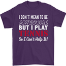 I Don't Mean to Be but I Play Tennis Player Mens T-Shirt Cotton Gildan Purple