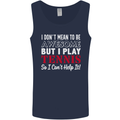 I Don't Mean to Be but I Play Tennis Player Mens Vest Tank Top Navy Blue