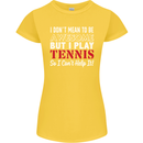 I Don't Mean to Be but I Play Tennis Player Womens Petite Cut T-Shirt Yellow