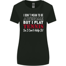 I Don't Mean to Be but I Play Tennis Player Womens Wider Cut T-Shirt Black
