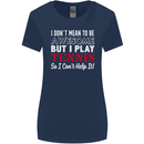 I Don't Mean to Be but I Play Tennis Player Womens Wider Cut T-Shirt Navy Blue