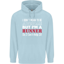 I Don't Mean to Be but I'm Runner Running Childrens Kids Hoodie Light Blue