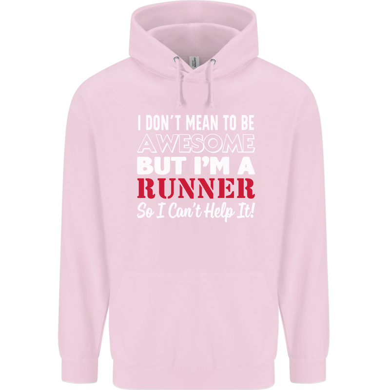 I Don't Mean to Be but I'm Runner Running Childrens Kids Hoodie Light Pink