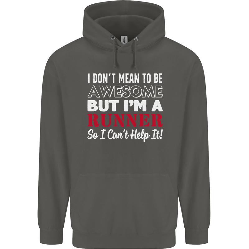 I Don't Mean to Be but I'm Runner Running Childrens Kids Hoodie Storm Grey