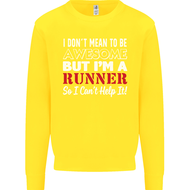 I Don't Mean to Be but I'm Runner Running Kids Sweatshirt Jumper Yellow