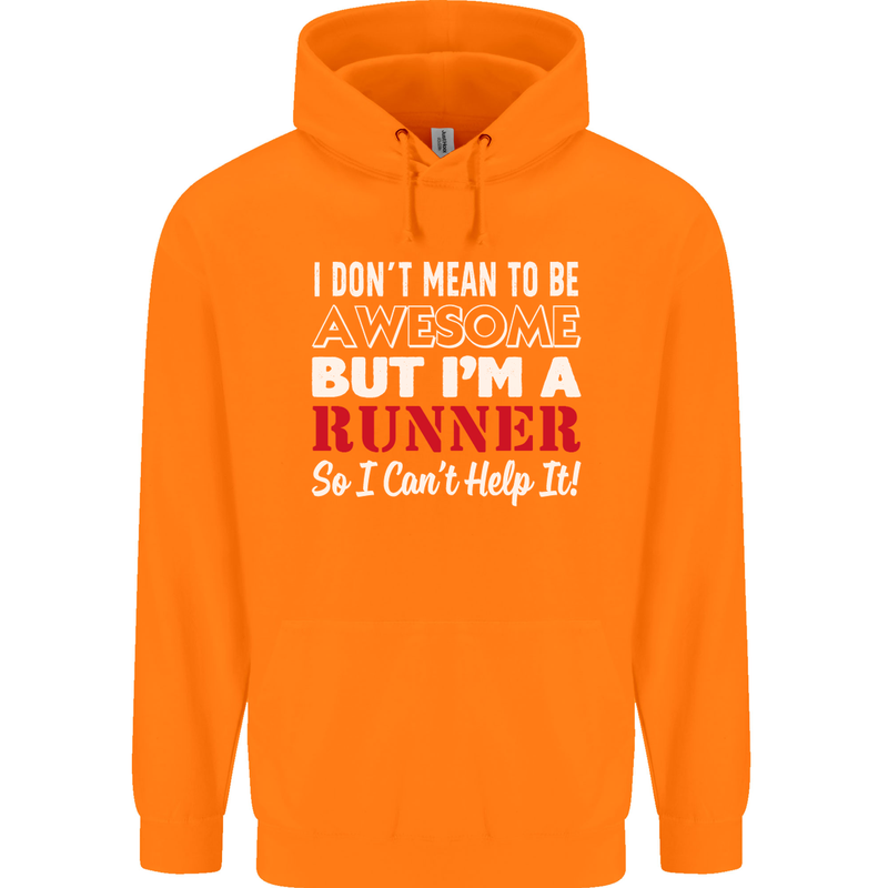 I Don't Mean to Be but I'm Runner Running Mens 80% Cotton Hoodie Orange