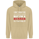 I Don't Mean to Be but I'm Runner Running Mens 80% Cotton Hoodie Sand