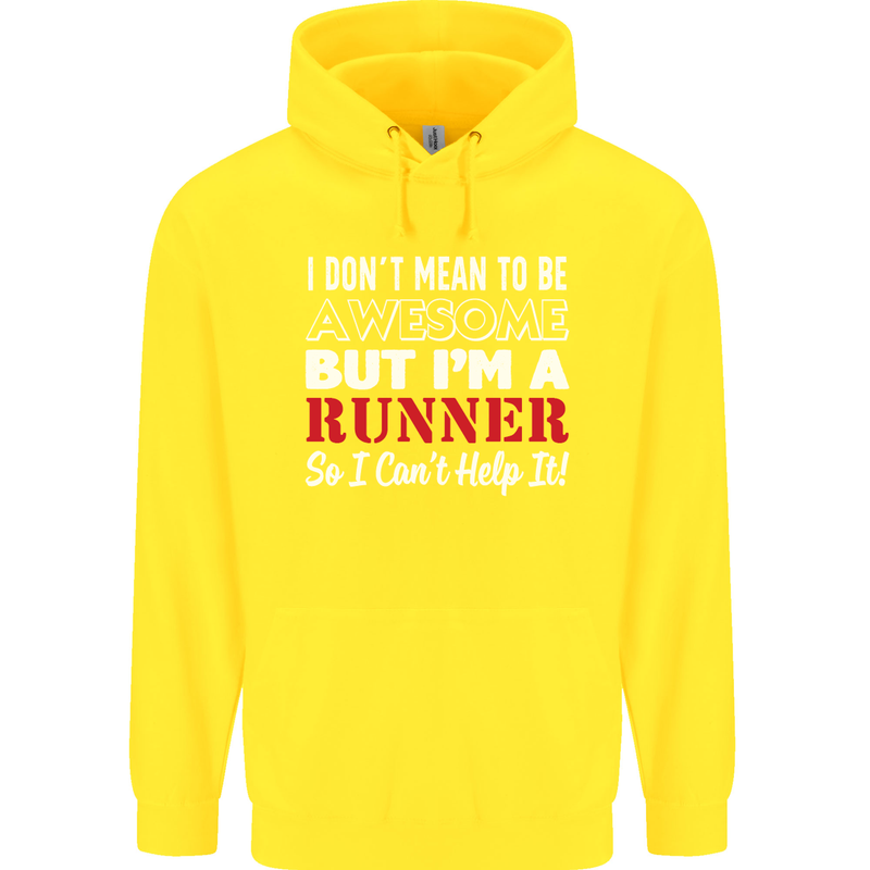 I Don't Mean to Be but I'm Runner Running Mens 80% Cotton Hoodie Yellow