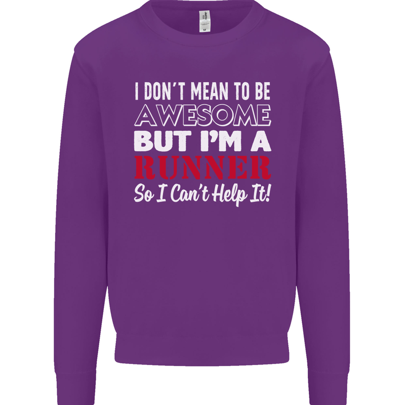 I Don't Mean to Be but I'm Runner Running Mens Sweatshirt Jumper Purple