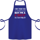 I Don't Mean to Be but I'm a Chef Cotton Apron 100% Organic Royal Blue