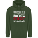 I Don't Mean to Be but I'm a Chef Mens 80% Cotton Hoodie Forest Green