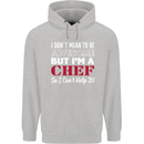 I Don't Mean to Be but I'm a Chef Mens 80% Cotton Hoodie Sports Grey