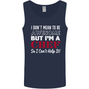 I Don't Mean to Be but I'm a Chef Mens Vest Tank Top Navy Blue