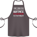 I Don't Mean to Be but I'm a Farmer Tractor Cotton Apron 100% Organic Dark Grey