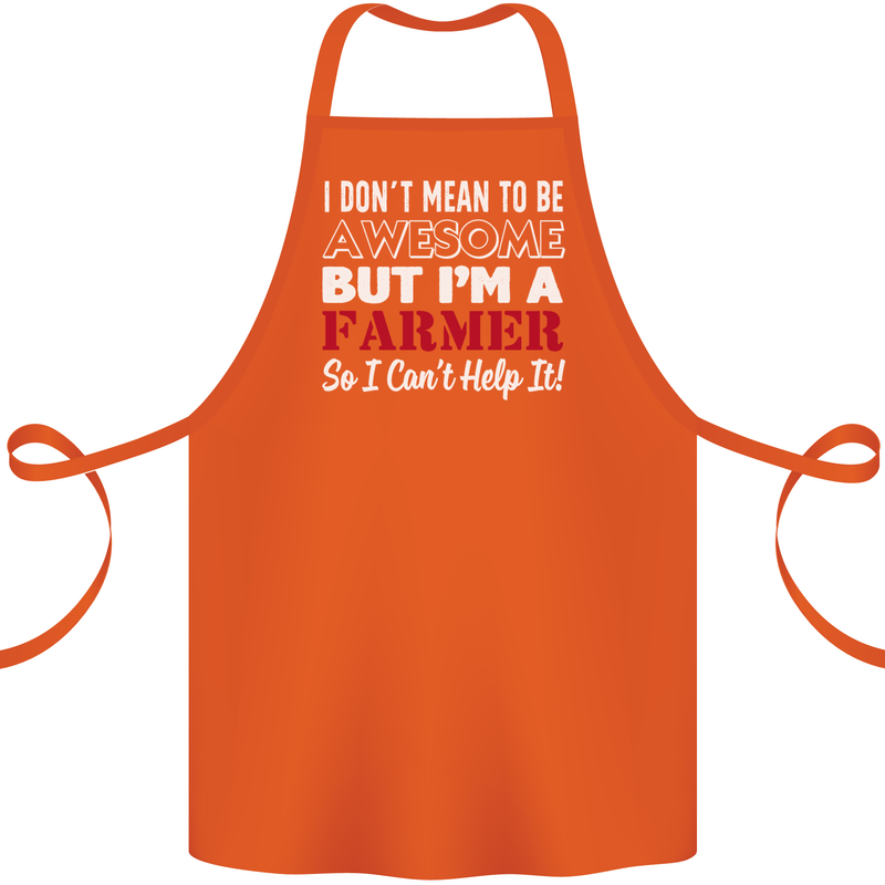 I Don't Mean to Be but I'm a Farmer Tractor Cotton Apron 100% Organic Orange