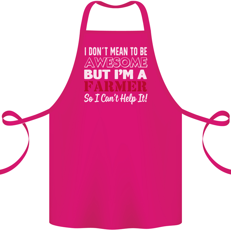 I Don't Mean to Be but I'm a Farmer Tractor Cotton Apron 100% Organic Pink