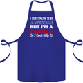 I Don't Mean to Be but I'm a Farmer Tractor Cotton Apron 100% Organic Royal Blue