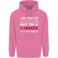 I Don't Mean to Be but I'm a Farmer Tractor Mens 80% Cotton Hoodie Azelea
