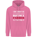 I Don't Mean to Be but I'm a Farmer Tractor Mens 80% Cotton Hoodie Azelea