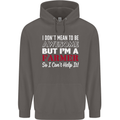 I Don't Mean to Be but I'm a Farmer Tractor Mens 80% Cotton Hoodie Charcoal