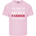 I Don't Mean to Be but I'm a Farmer Tractor Mens Cotton T-Shirt Tee Top Light Pink