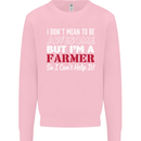I Don't Mean to Be but I'm a Farmer Tractor Mens Sweatshirt Jumper Light Pink