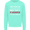 I Don't Mean to Be but I'm a Farmer Tractor Mens Sweatshirt Jumper Peppermint