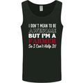 I Don't Mean to Be but I'm a Farmer Tractor Mens Vest Tank Top Black
