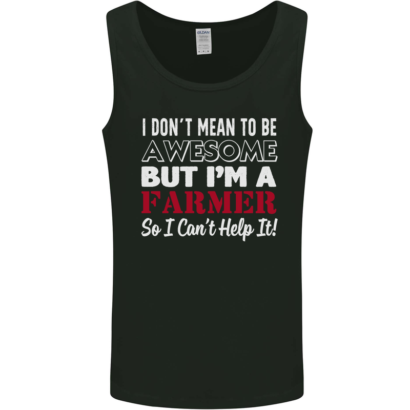 I Don't Mean to Be but I'm a Farmer Tractor Mens Vest Tank Top Black