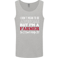 I Don't Mean to Be but I'm a Farmer Tractor Mens Vest Tank Top Sports Grey