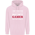 I Don't Mean to Be but I'm a Gamer Gaming Childrens Kids Hoodie Light Pink