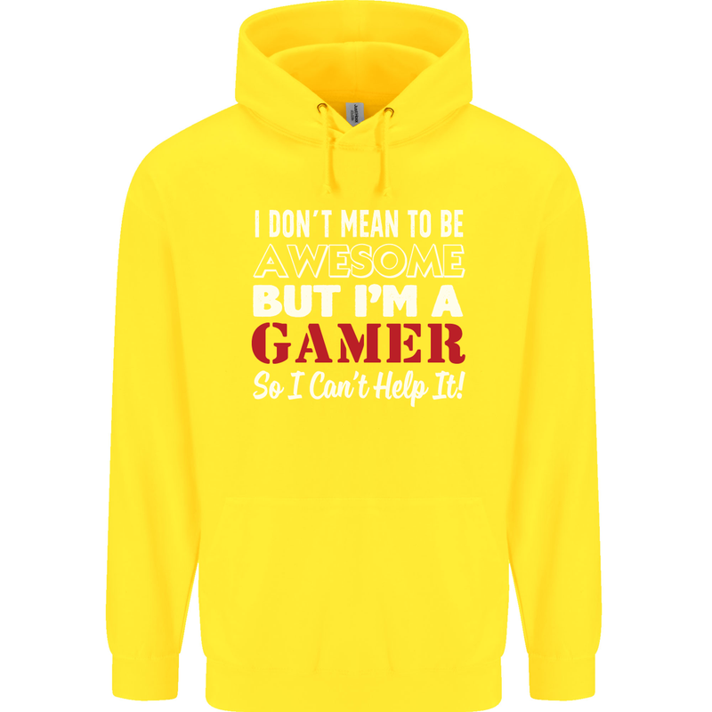 I Don't Mean to Be but I'm a Gamer Gaming Childrens Kids Hoodie Yellow