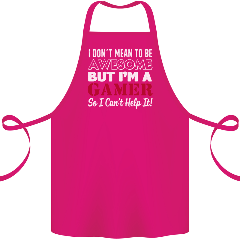 I Don't Mean to Be but I'm a Gamer Gaming Cotton Apron 100% Organic Pink