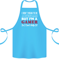 I Don't Mean to Be but I'm a Gamer Gaming Cotton Apron 100% Organic Turquoise