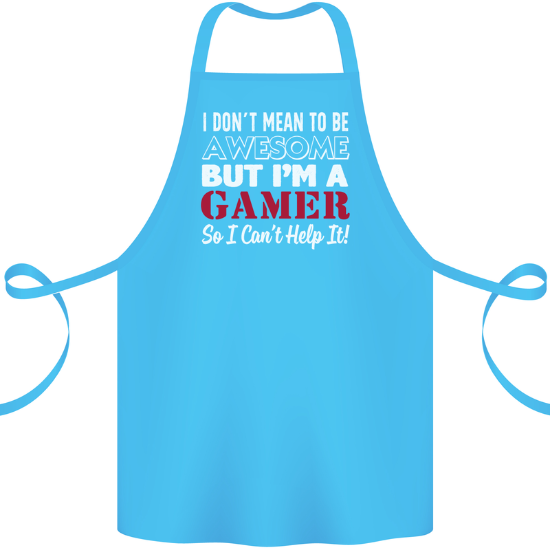 I Don't Mean to Be but I'm a Gamer Gaming Cotton Apron 100% Organic Turquoise